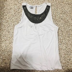 Fold over white bebe Top